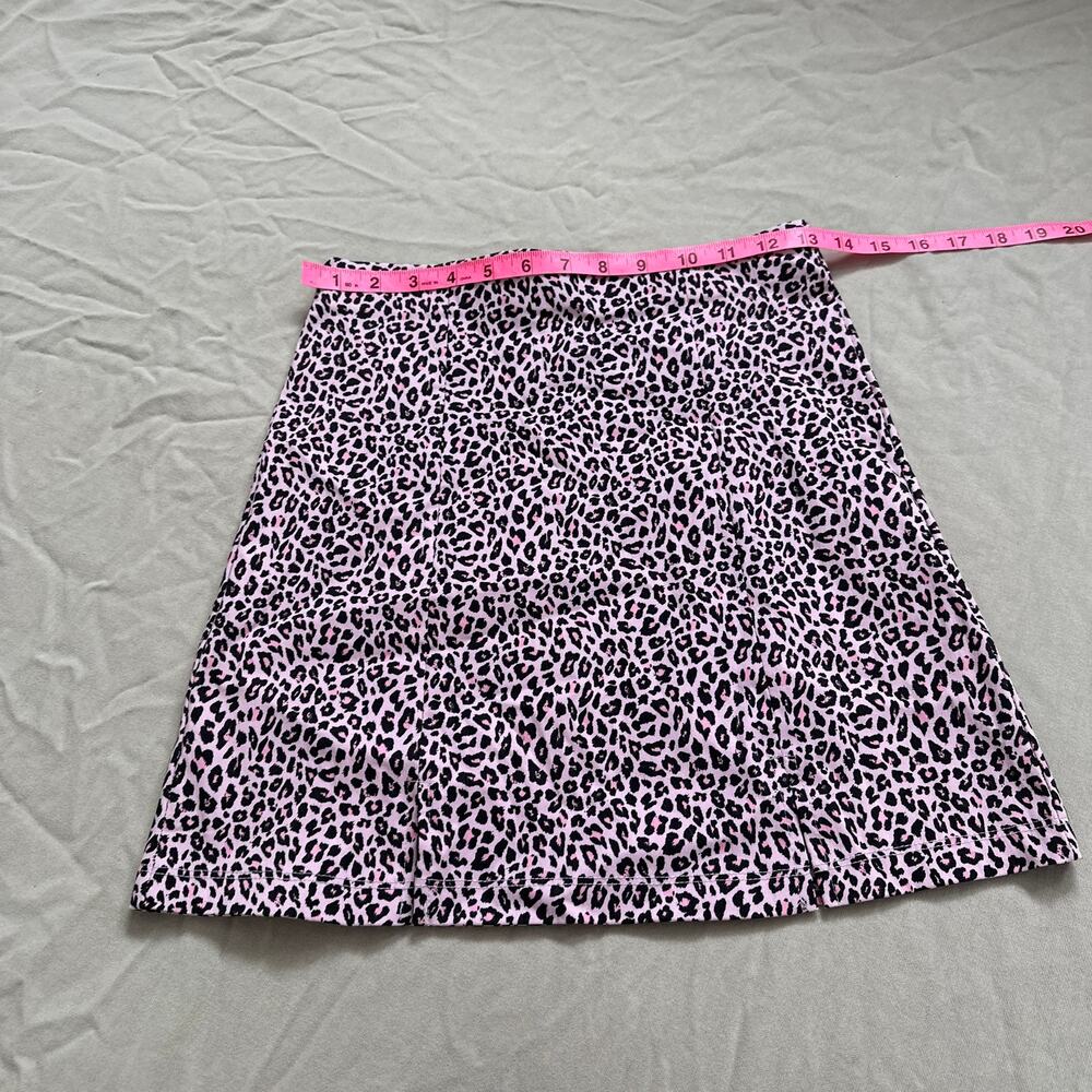 Topshop Pink Leopard Print Mini Skirt Stretchy Bodycon Pencil Sz 2 Mcbling - Picture 4 of 8